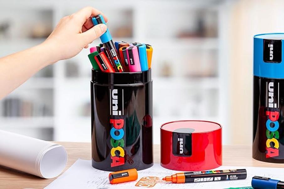 osama uni posca gift box azzurro 18pz marcatori pennarelli colori assortiti - foto 4