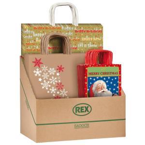 Espositore 100 buste shopper natale con manico varie dimensioni