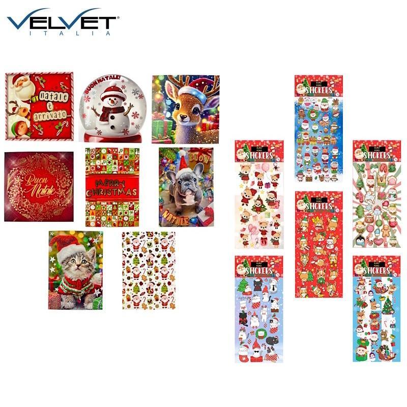 velvet srl velvet espositore 48 biglietti natale+36 stickers natale - foto 1