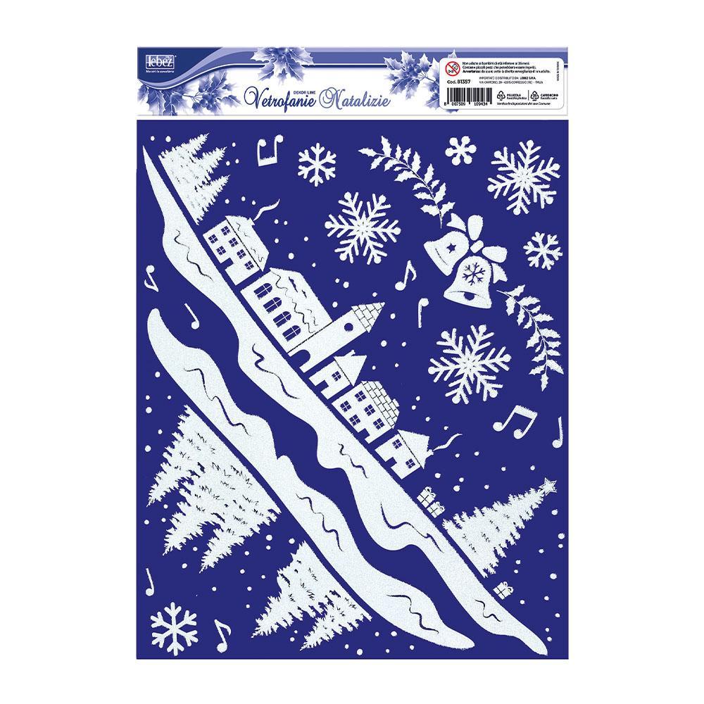 lebez lebez vetrofania natale foglio da 30x37cm fantasie assortite cod. 81357 - foto 2