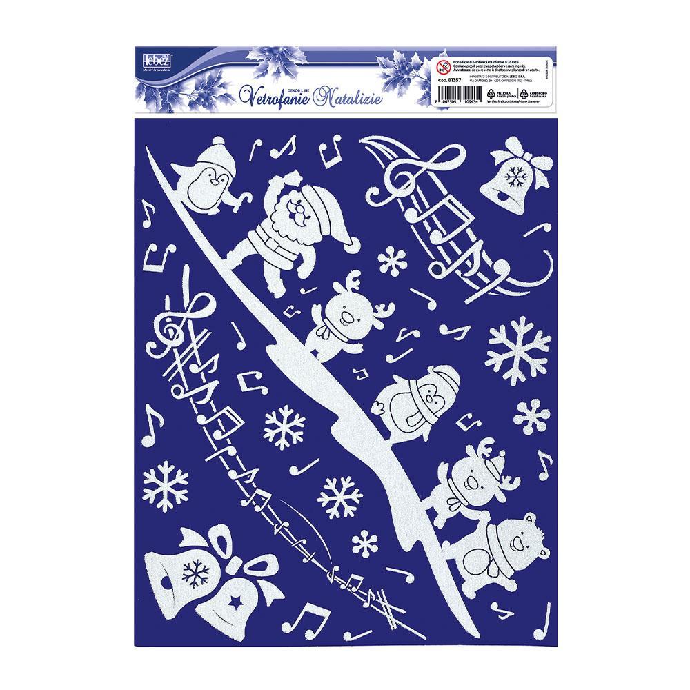 lebez lebez vetrofania natale foglio da 30x37cm fantasie assortite cod. 81357 - foto 3