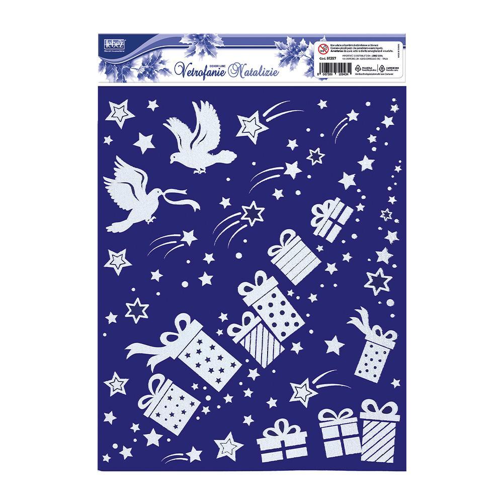 lebez lebez vetrofania natale foglio da 30x37cm fantasie assortite cod. 81357 - foto 4