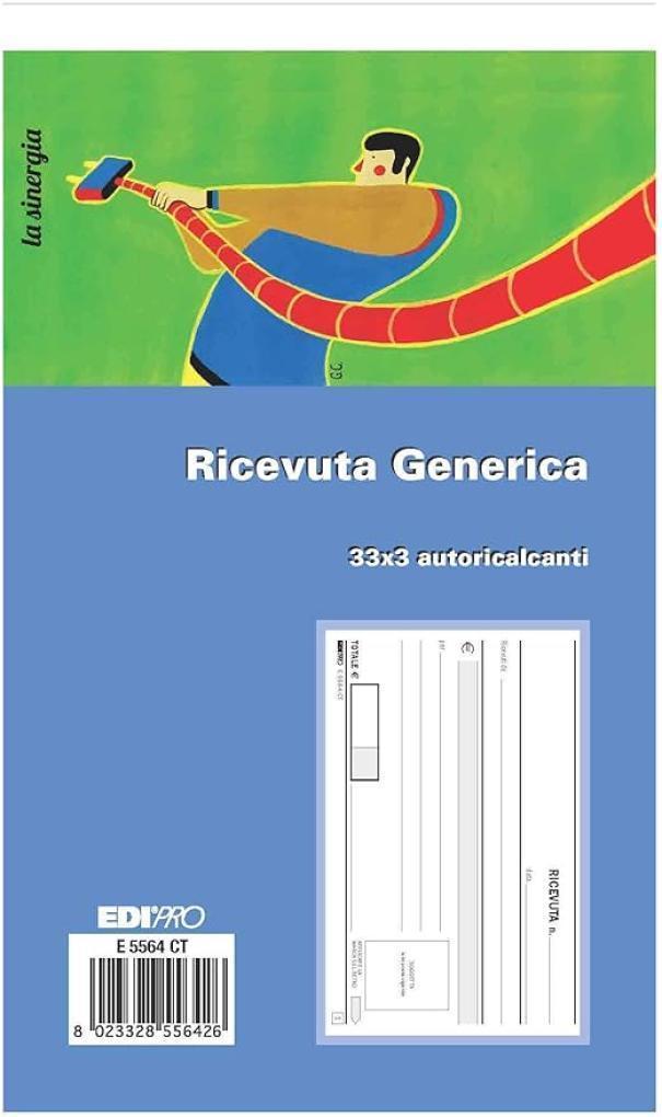 edipro edipro 10pz. blocco ricevute generiche 33 fg. in 3 copie 9,9x17 cm e5564ct - foto 1