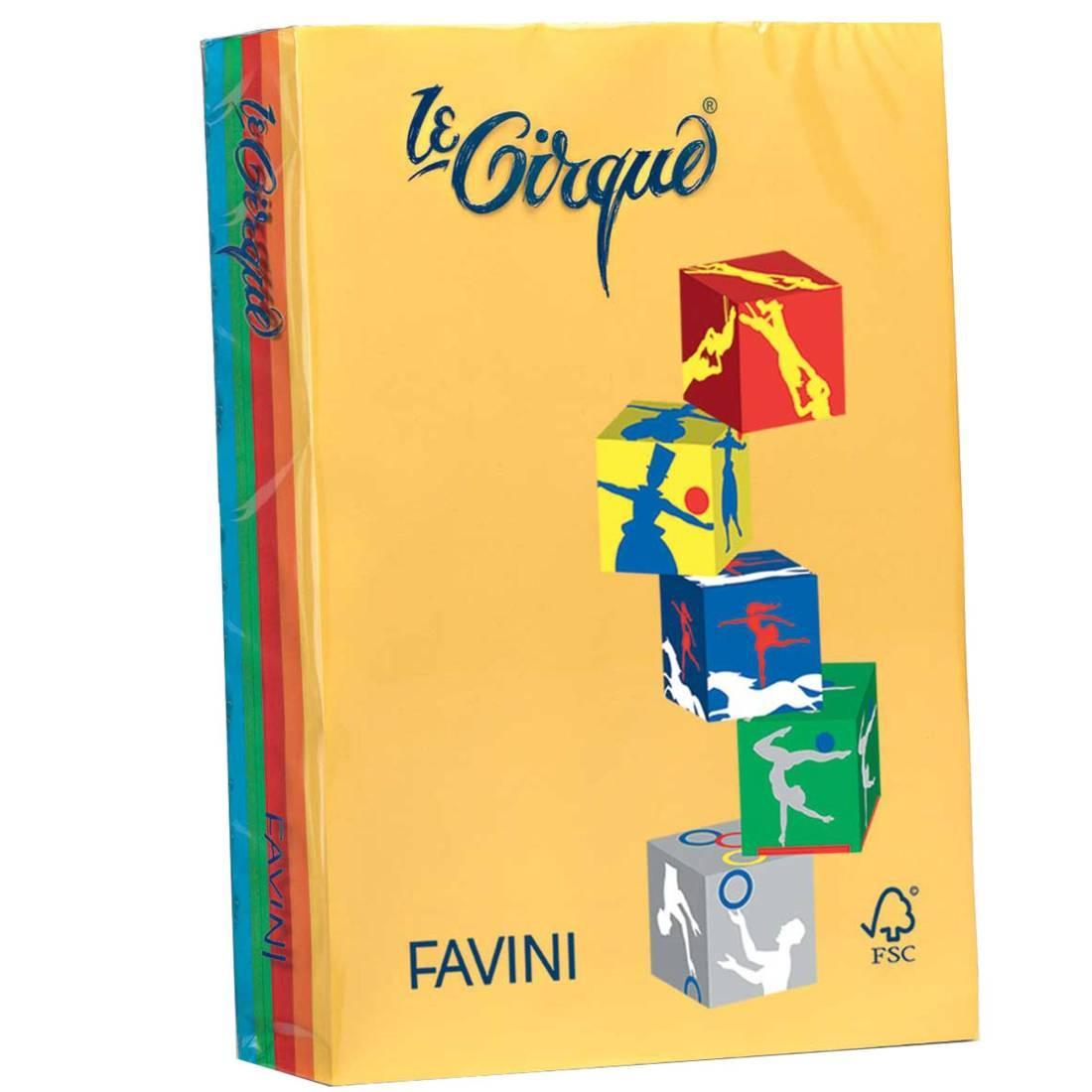 favini favini le cirque carta a4 160 gr/mq 250 fogli 5 colori assortiti forti - foto 1