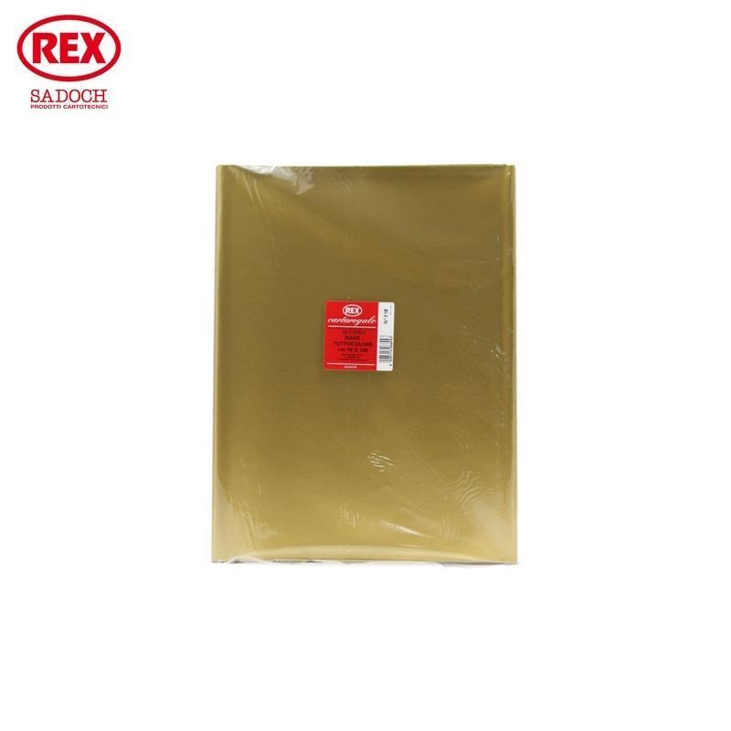 rex rex 10fg. carta regalo raso tuttocolore lucido oro 70x100cm - foto 1