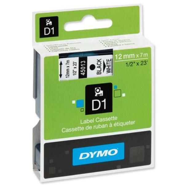dymo dymo nastro per etichettatrici 12mmx7mt d1 nero su bianco 45013 - foto 1