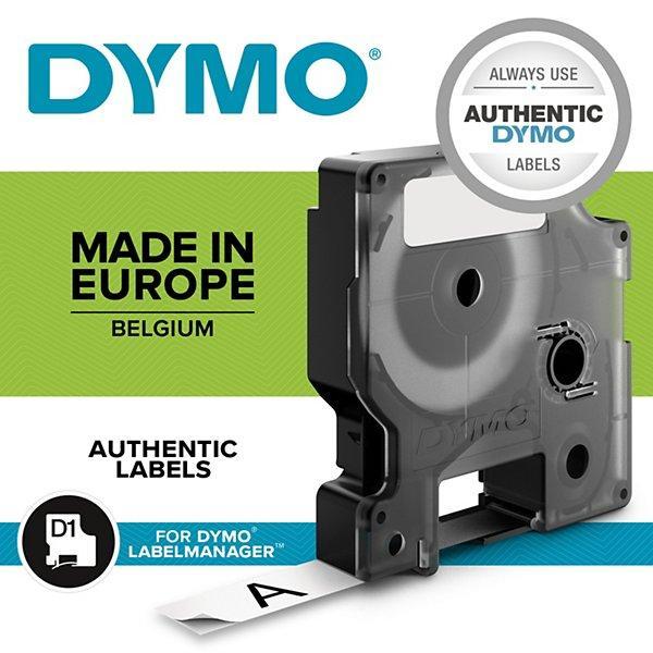 dymo dymo nastro per etichettatrici 12mmx7mt d1 nero su bianco 45013 - foto 3