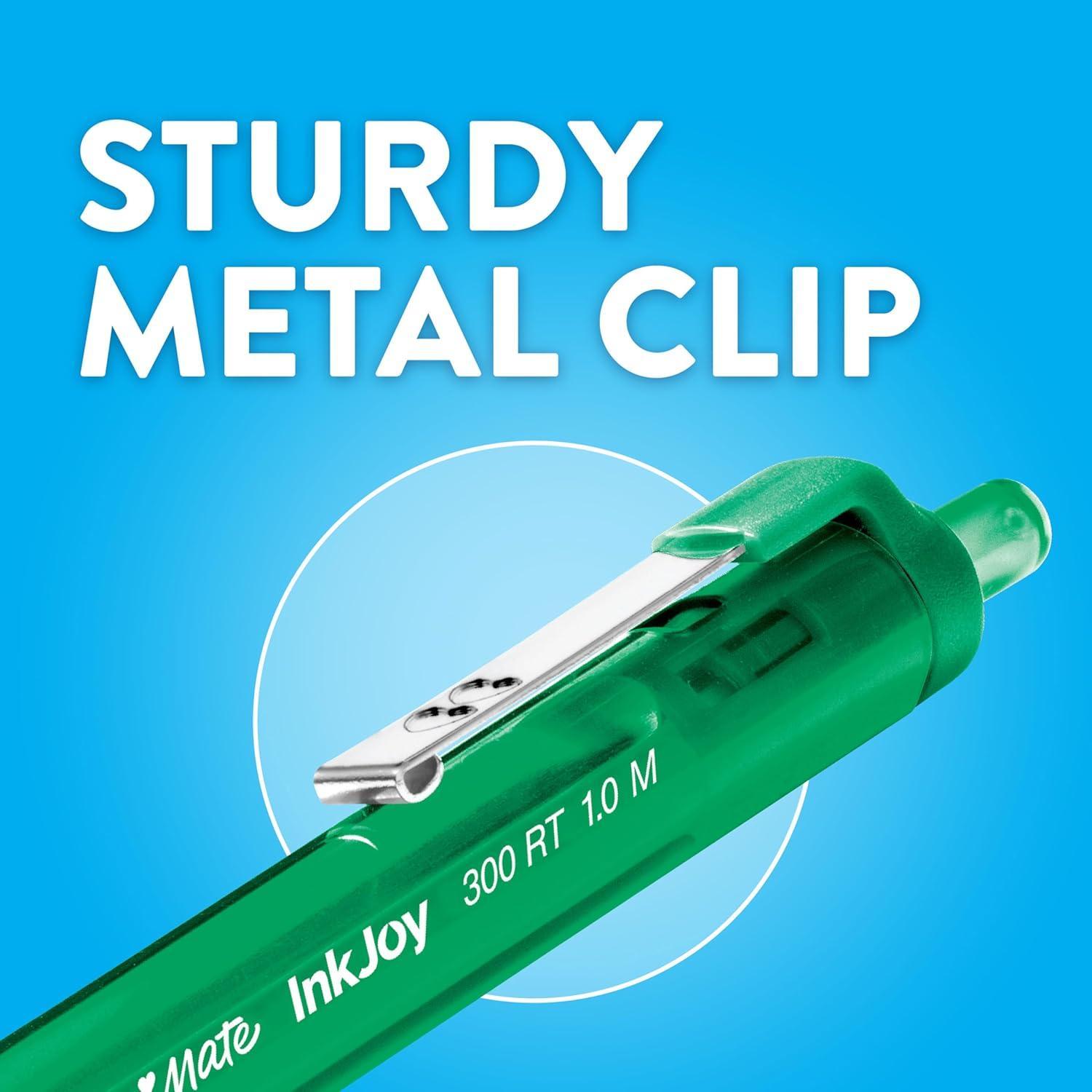 Paper Mate InkJoy 12pz Penna a Sfera a Scatto Nera 300RT Punta M 0,1 mm