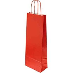 25pz buste porta bottiglia con manico 14x39x8cm rosso