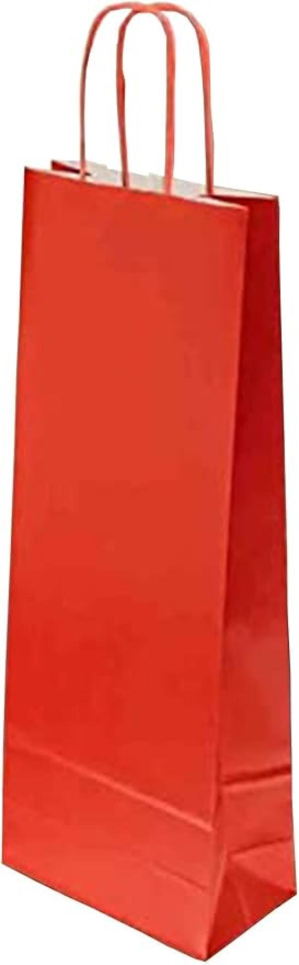 rex rex 25pz buste porta bottiglia con manico 14x39x8cm rosso - foto 1