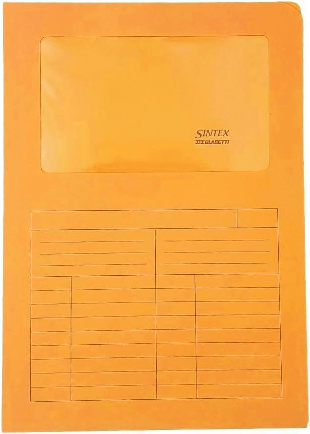 Blasetti 10pz Cartelle Sintex con Finestra 22x31cm Arancione
