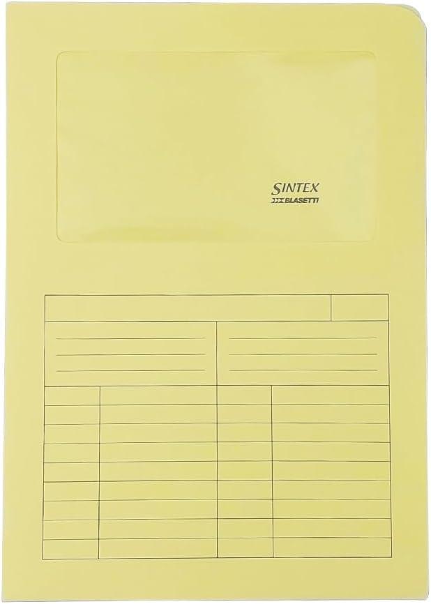 Blasetti 10pz Cartelle Sintex con Finestra 22x31cm Giallo