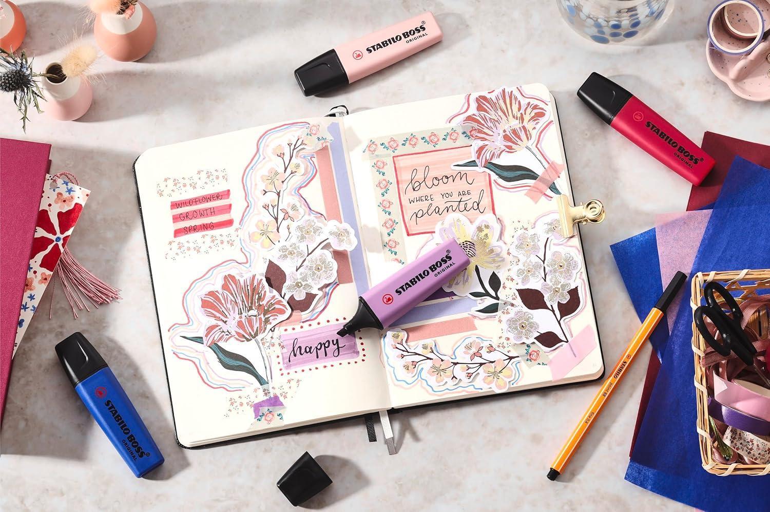 stabilo stabilo boss original 4pz evidenziatori nature colors wildflower 4 colori - foto 4