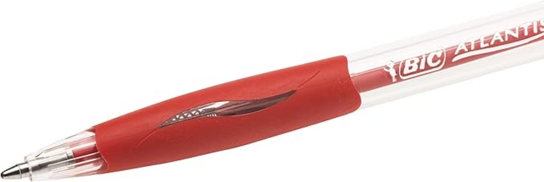 bic bic atlantis classic 12 pz. penne a sfera punta media 1 mm rosso - foto 4