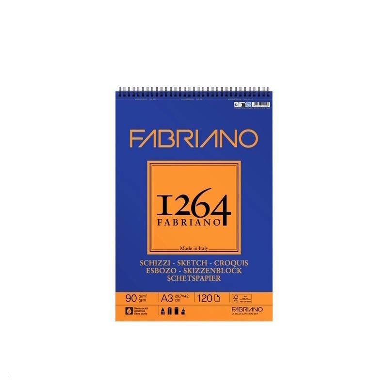 fabriano fabriano schizzi 1264 5pz blocco disegno spiralato a3(29,7x42cm) 120fg. 90gr/mq - foto 1