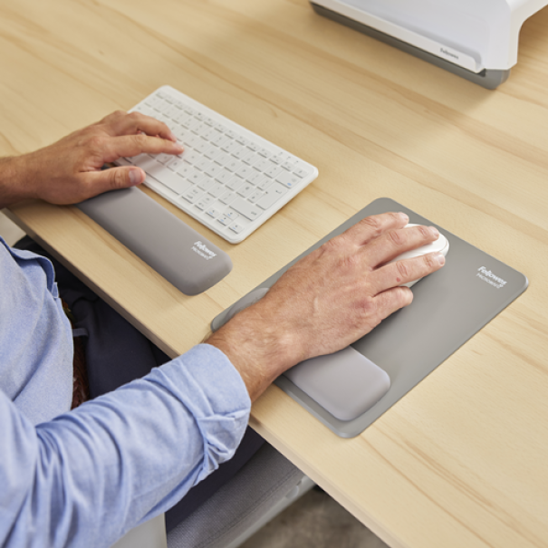 fellowes fellowes breyta mousepad con poggiapolsi grigio tappetino mouse - foto 3