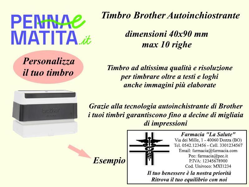 brother brother timbro autoinchiostrante personalizzato 40x90 mm colore nero - foto 1