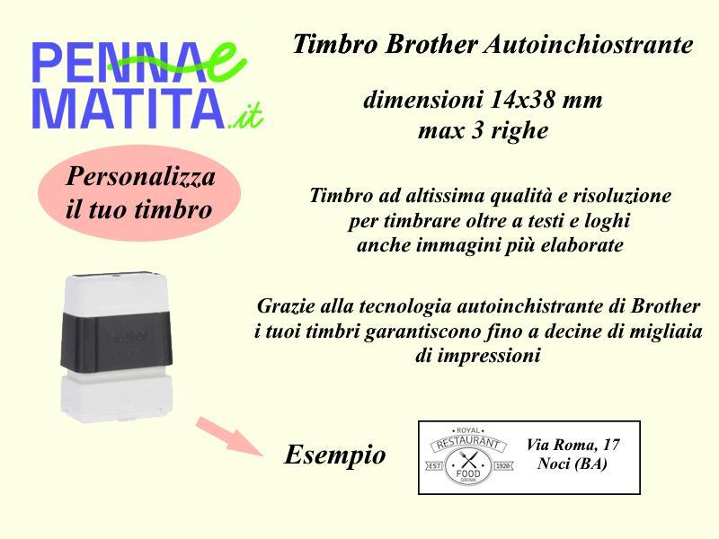 brother brother timbro autoinchiostrante personalizzato 14x38 mm colore nero - foto 1