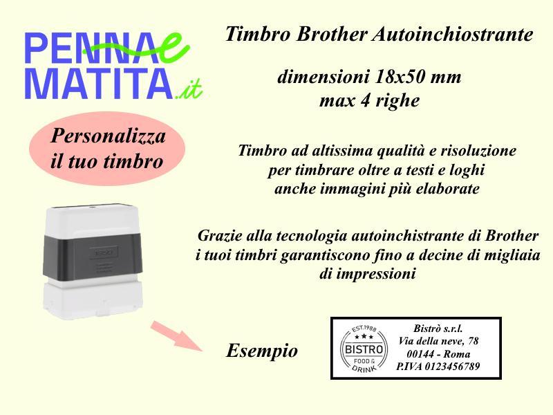 brother brother timbro autoinchiostrante personalizzato 18x50 mm colore nero - foto 1