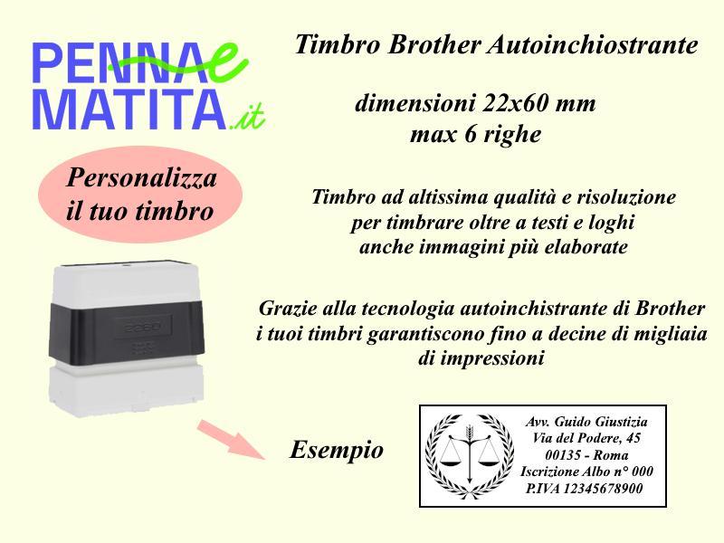 brother brother timbro autoinchiostrante personalizzato 22x60 mm colore nero - foto 1