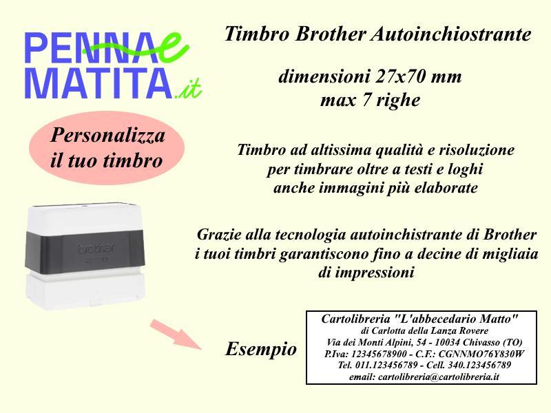 brother brother timbro autoinchiostrante personalizzato 27x70 mm colore nero - foto 1