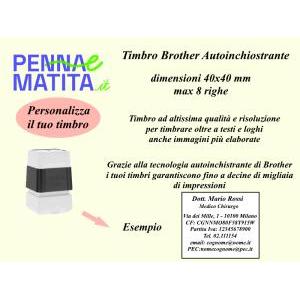 Timbro autoinchiostrante personalizzato 40x40 mm colore nero