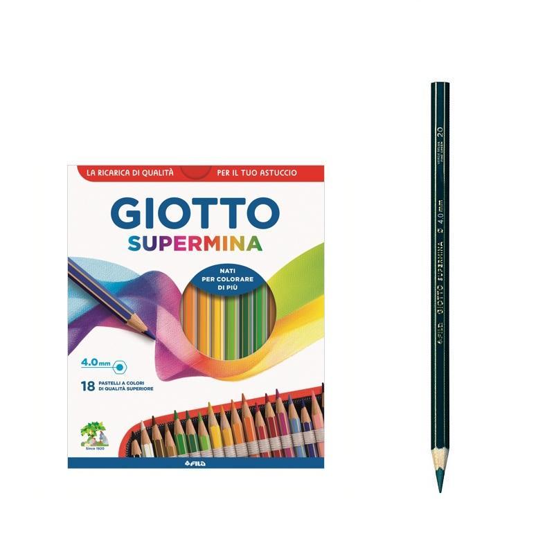 giotto giotto pastelli colorati supermina astuccio da 18 pz assortiti mina 4mm - foto 1