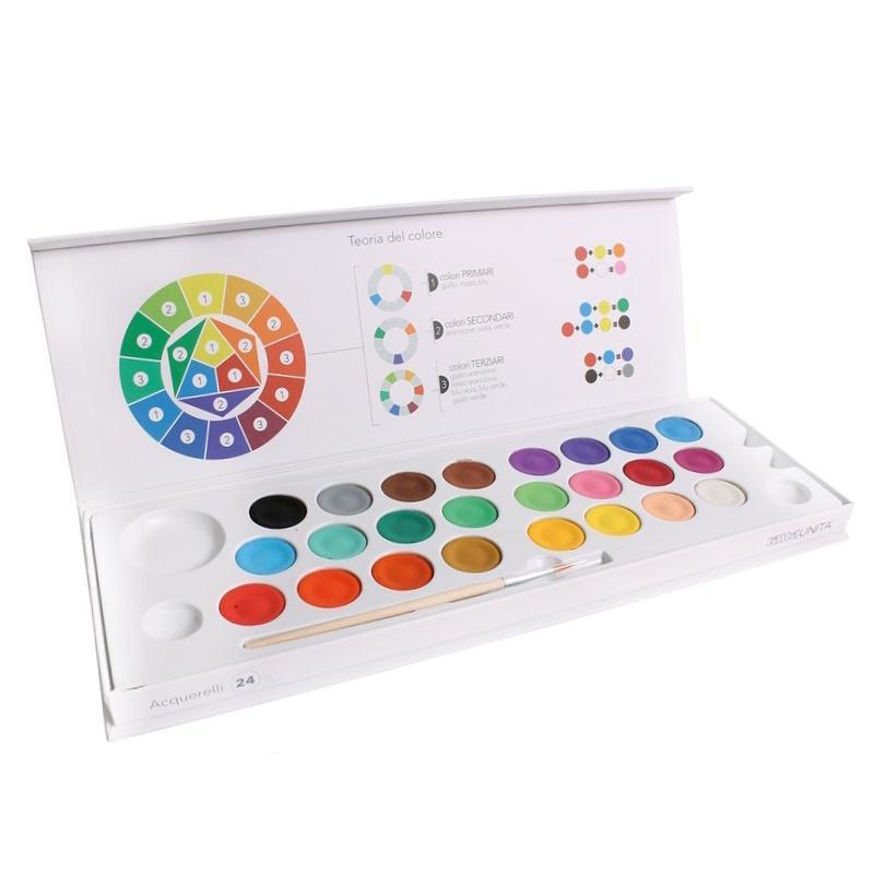 tinta unita tinta unita acquerelli scatola magnetica da 24 colori - foto 1