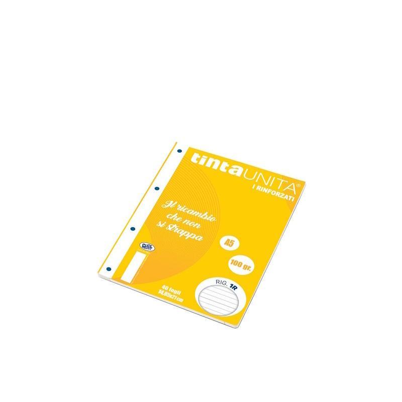 tinta unita tinta unita ricambio a5 15x21 cm rinforzato righe 1r 40 fogli carta 100gr mq - foto 1