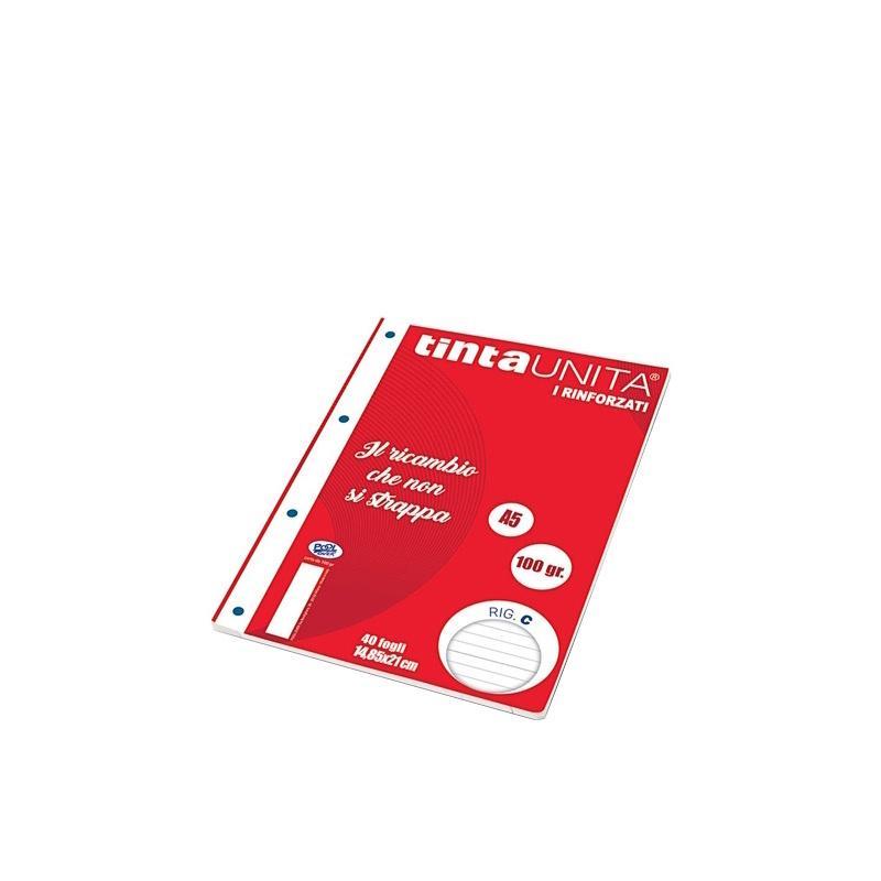 tinta unita tinta unita 10pz ricambio a5 15x21 cm rinforzato righe c con margine 40 fogli carta 100gr mq - foto 1 tinta unita tinta unita 10pz ricambio a5 15x21 cm rinforzato righe c con margine 40 fogli carta 100gr mq - foto 1