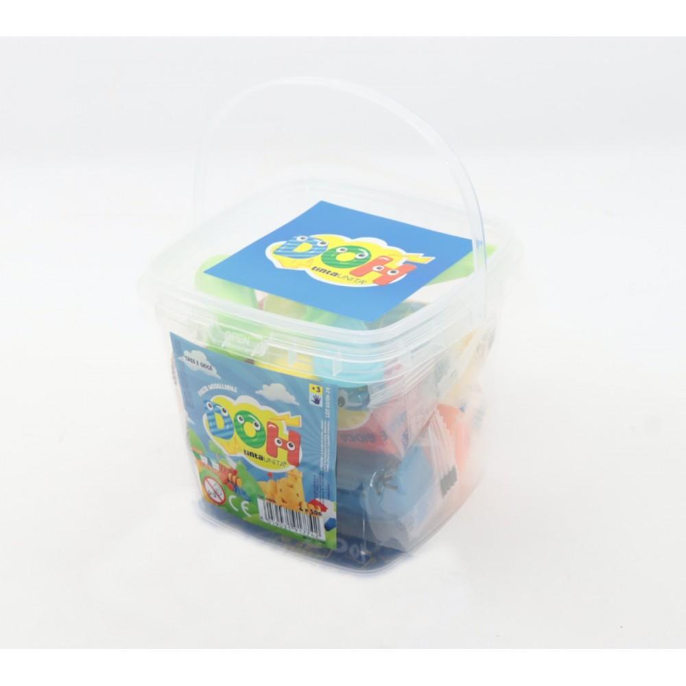 secchiello pasta modellabile Tinta Unita con accessori per bambini ideale per attivitu00e0 creative