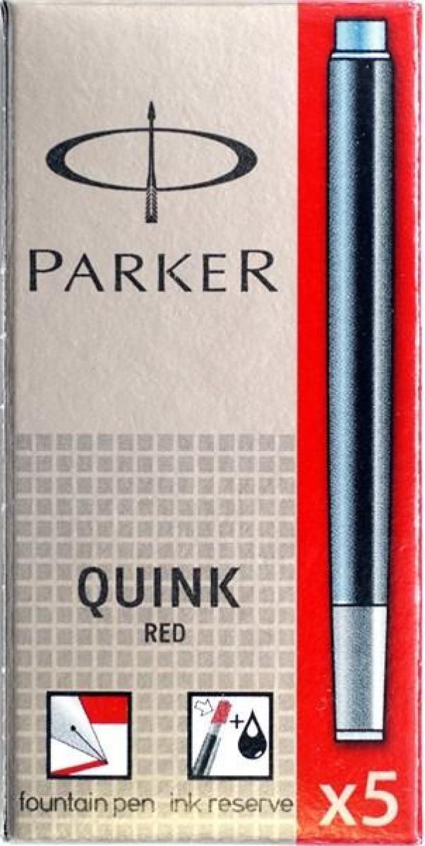parker parker cartucce inchiostro quink rosso confezione da 5 pz - foto 1