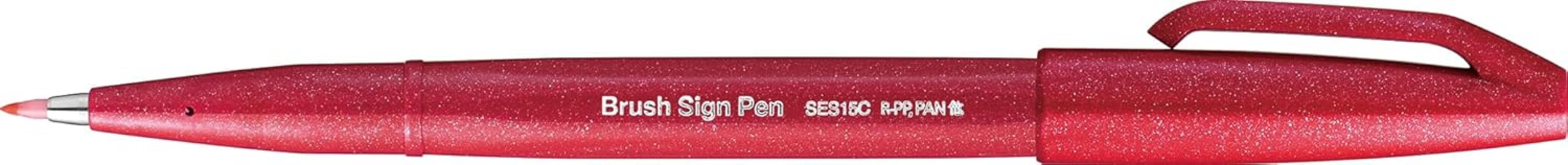 Esempio di utilizzo Pennarello brush rosso Pentel ideale per colorare, scrivere e decorare planner o bullet journal