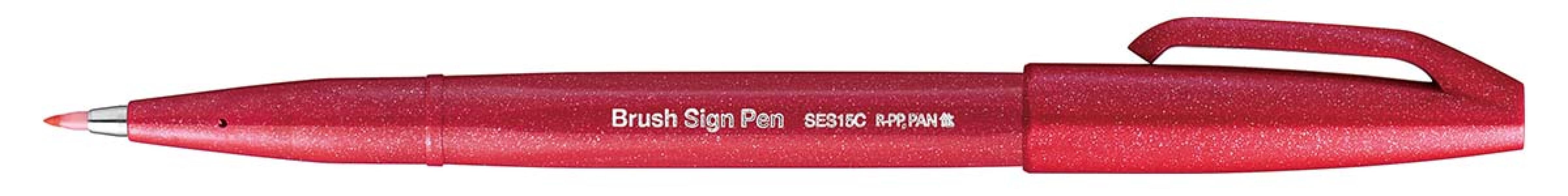 pentel pentel pennarello 10 pezzi brush con punta flessibile rosso - foto 5