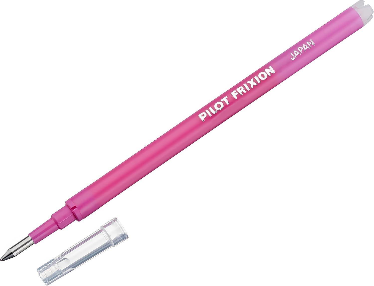singolo refill penna Pilot Frixion rosa con punta media 0.7 mm e cappuccio trasparente