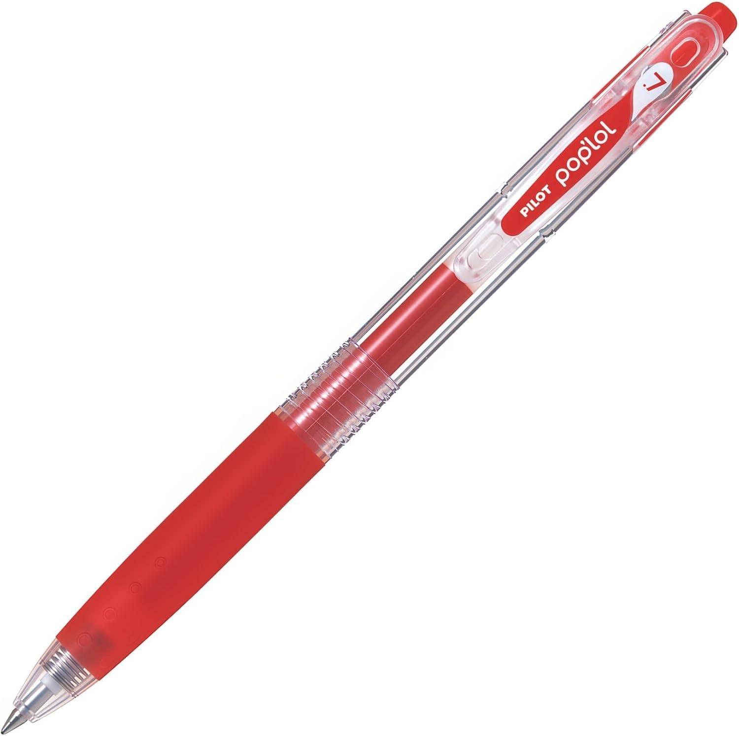 pilot pilot pop'lol roller gel a scatto rosso punta 07 mm confezione 12 pezzi - foto 1