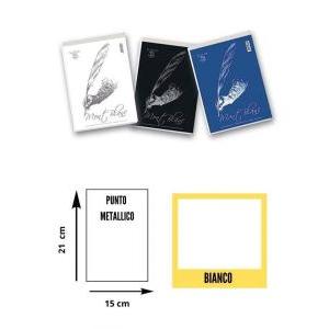 Blocchi notes bianco senza rigatura formato a5 15x21 cm 70fg 60 gr/mq