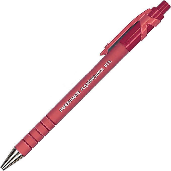 paper mate paper mate flexgrip ultra penna a sfera a scatto colore rosso, punta media da 1,0 mm - foto 2