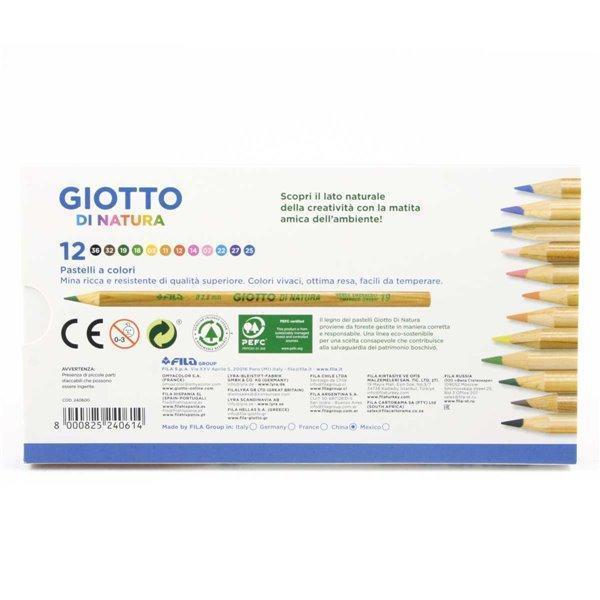 giotto giotto di natura pastelli colorati assortiti in astuccio da 12 pz - foto 3