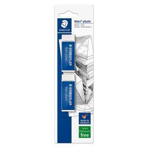 Staedtler mars plastic pencil eraser 526/50 color white in 2 pcs blister white