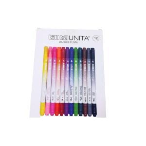 Pennarello brush bipunta con da 12 colori
