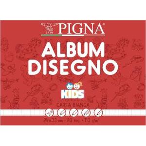10pz album da disegno kids quadretti 1cm 24x33cm 20fg 110gr