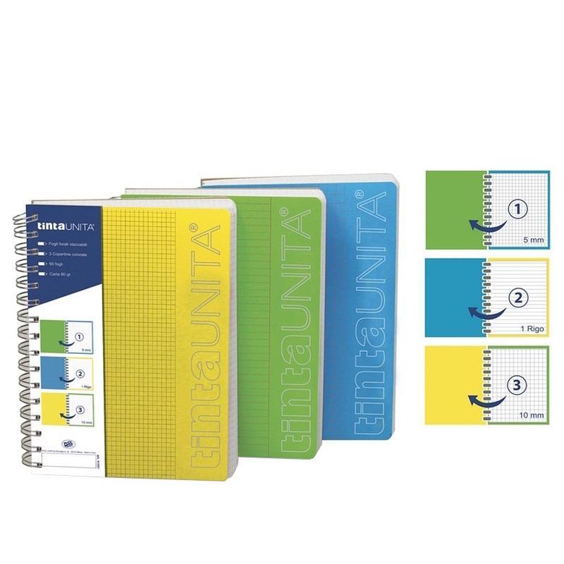 tinta unita maxi organizer tinta unita a4 a spirale 90 fogli - 5 pezzi - foto 1