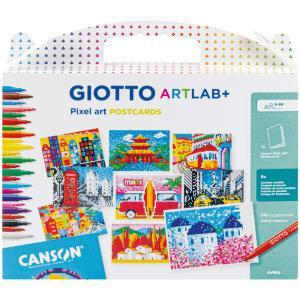 Art lab+ pixel art postcards album canson a4 e 24 pennarelli turbo color