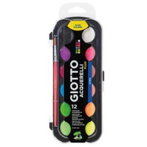 Acquerelli fluo 12 colori pastiglie 30 mm confezione da 10 astucci