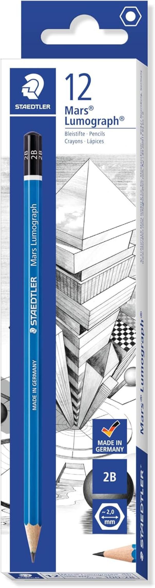 staedtler staedtler matita mars lumograph 100 2b conf. 12 pezzi - foto 1