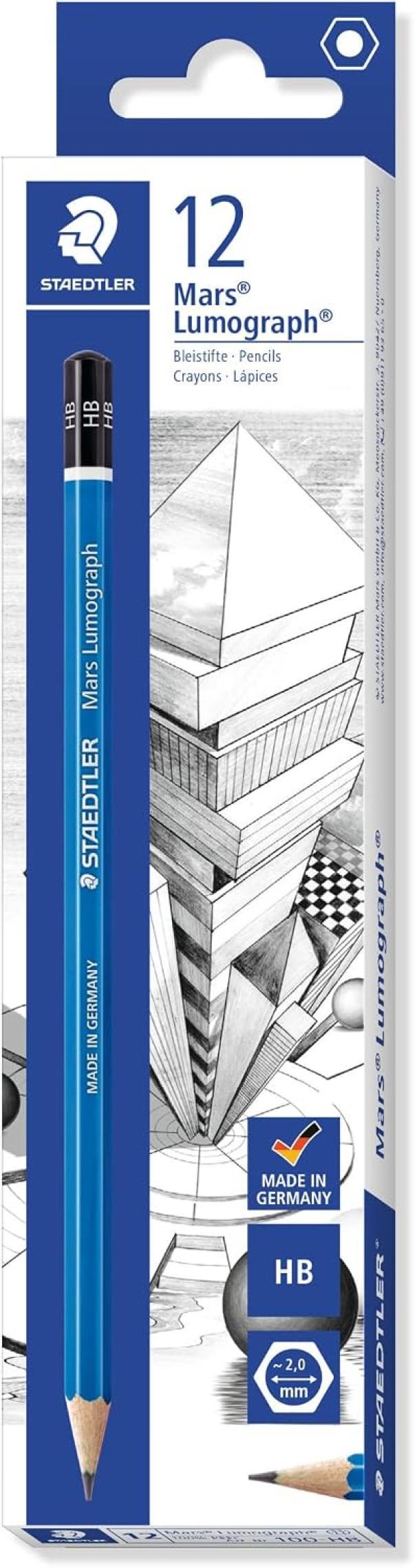 staedtler staedtler matita mars lumograph 100 hb conf. 12 pezzi - foto 1