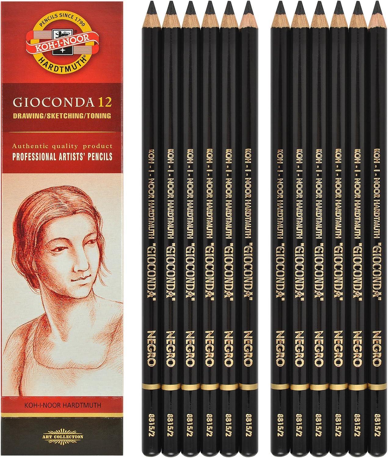 koh-i-noor koh-i-noor gioconda matita creta negro h8815-2 conf. da 12 pz - foto 1