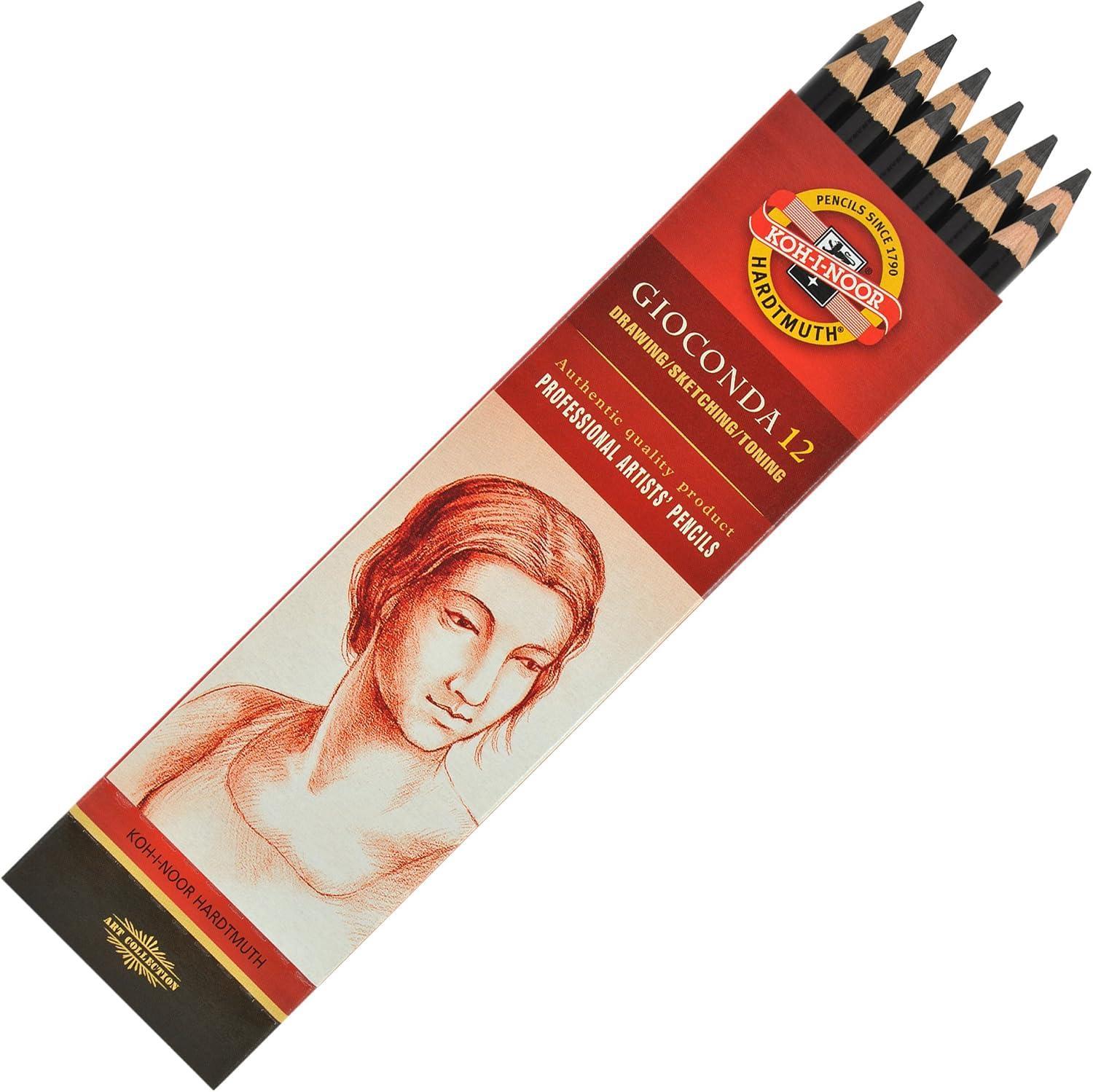 koh-i-noor koh-i-noor gioconda matita creta negro h8815-2 conf. da 12 pz - foto 3