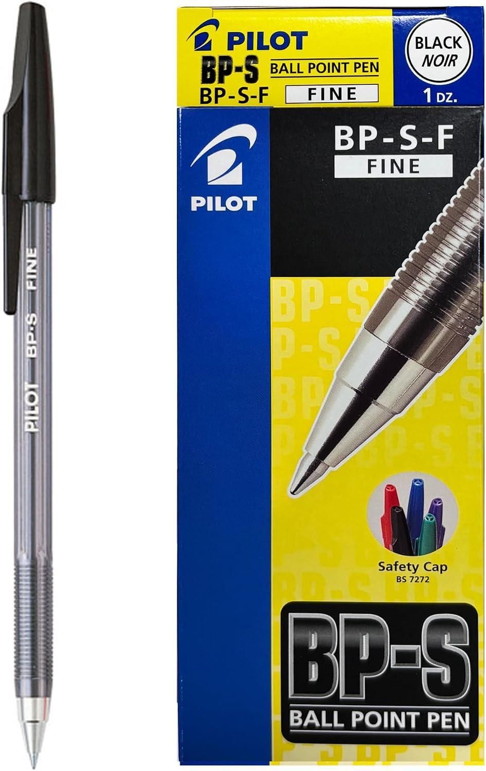 pilot pilot bp-s penna a sfera nera punta 07 mm confezione da 12 pezzi - foto 1